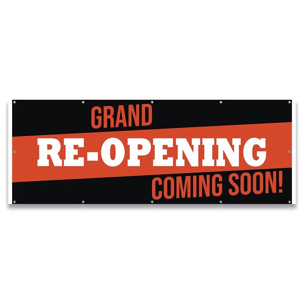 Signmission Grand Re-Opening Coming Soon Banner Concession Stand Food Truck Single Sided B-120-30076 - main